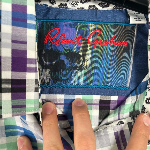 Robert Graham Geometric Short Sleeved Button Down - Picture 3 of 6